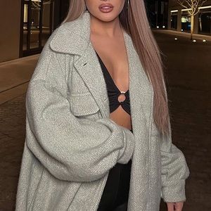 Fashionnova Don’t DM Me Soft Shacket -Sage